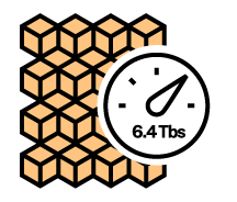 Grid of yellow 3d cubes behind speed gauge icon